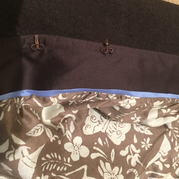 Anthropologie elevenses Brown Wool Ruffle Blazer - Picture 7 of 8